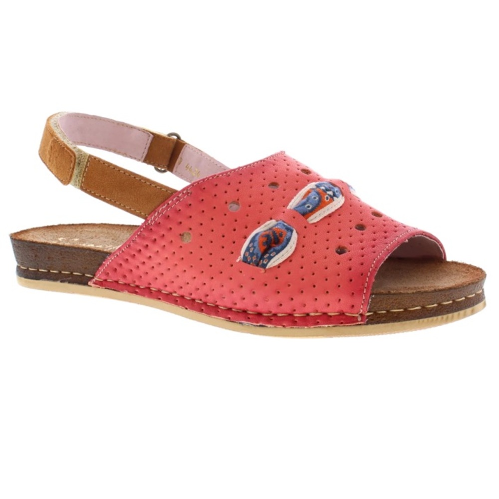 MACIEJKA Coral leather sandal with cork footbed EU37